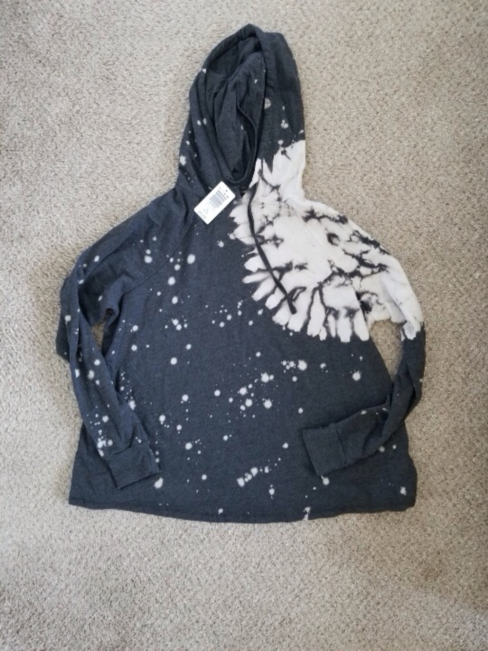 Torrid Black Splatter Hoodie tye dye NWT - Picture 3 of 10